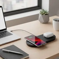 BELKIN - Base De Carga Inalámbrica 2en1 Qi 10w Color negro Android iPhone