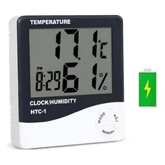 GENERICO - Higrometro Digital Termometro Medidor Humedad Reloj Alarma