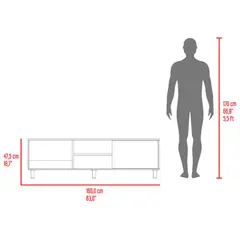 RTA DESIGN - Mesa Para Tv Tunez, Nogal, Para Televisor Hasta 70 Pulgadas
