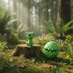 GENERICO - Mini Dragones Coleccionables Impresos En 3d Verde