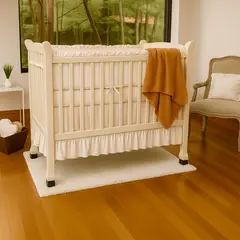 LILE - Bumper para cuna beige con boleros CASA