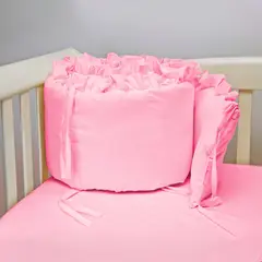 LILE - Bumper para cuna rosado con boleros CASA LILÉ