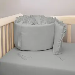LILE - Bumper para cuna gris con boleros CASA