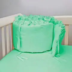LILE - Bumper para cuna con boleros verde CASA