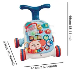 GENERAL - Andadera Musical para Bebe 2 en 1, Andador Infantil con Juguetes, Mesa Centro de actividades