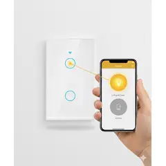GENERICO - Interruptor de Luz Inteligente Doble WiFi Compatible con Alexa y Google Home