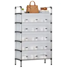 ENERGY PLUS - Zapatero de 5 Niveles Metálico con Paneles Organizadores