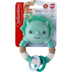INFANTINO - Juguete Sensorial Para Bebés Mordedor Y Sonajero Dinosaurio