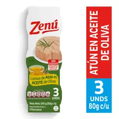 ZENU - ATUN LOMO EN ACEITE DE OLIVA 3und x80g