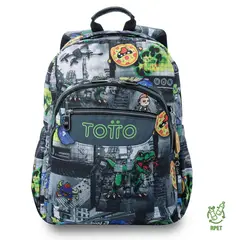 TOTTO - Morral Mochila Escolar Acuarela Hombre Negro
