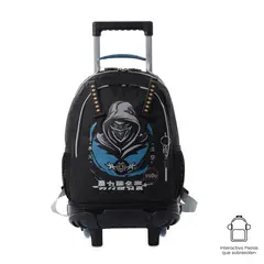 TOTTO - Morral Mochila Escolar Ruedas Hanzo M Niño Negro