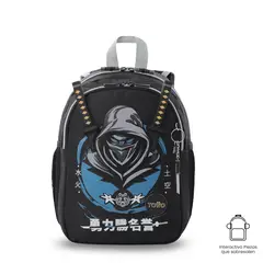 TOTTO - Morral Mochila Escolar Hanzo S Niño Negro