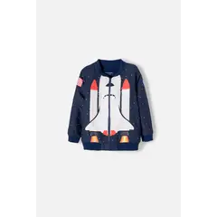 NASA - Chaqueta de la con cierre azul para niño 2T a 5T