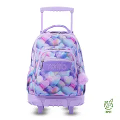 TOTTO - Morral Mochila Escolar Ruedas Renglon Niña Morado