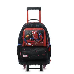 TOTTO - Morral Mochila Escolar Ruedas Spiderman L Niño Negro