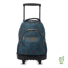 TOTTO - Morral Mochila Escolar Ruedas Renglon Niño Azul