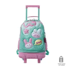 TOTTO - Morral Mochila Escolar Ruedas Bunny Pump M Niña Azul