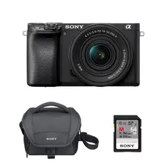 SONY - Kit Cámara Alpha 6400K con Estuche y Memoria de 64GB