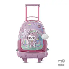 TOTTO - Morral Mochila Escolar Ruedas Magic Spark M Niña Rosa