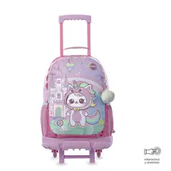 TOTTO - Morral Mochila Escolar Ruedas Magic Spark L Niña Rosa