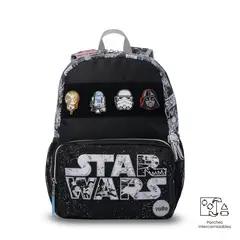 TOTTO - Morral Mochila Escolar Star Wars Jedi M Niño Negro