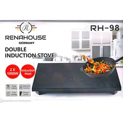 GENERICO - Estufa De Inducción 2 Puestos 1000w Control Táctil 9 Niveles Color Negro