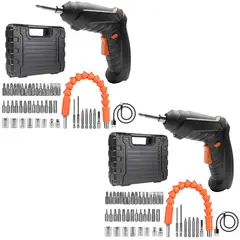 ENERGY PLUS - Set x2 Destornillador Eléctrico Inalámbrico 49Pzas Recargable