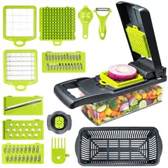 CHEF MASTER - Mandolina de Cocina Picadora Verduras 16 Pzas Multifuncional