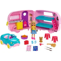 BARBIE - Club Chelsea Set de Juego Carro y Camper Accesorios