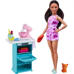 BARBIE - Baker Set con Cocina Muñeca Kitten y Accesorios
