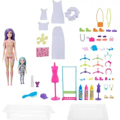 BARBIE - Color Reveal Set Moda Tie-Dye con y Chelsea