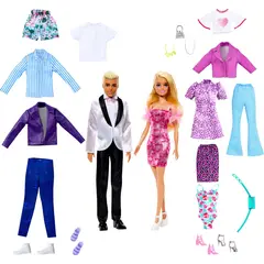BARBIE - Set de y Ken con 2 muñecas ropa y accesorios