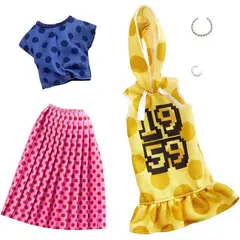 BARBIE - Ropa - 2 Outfits Muñeca con Polka Dots y Accesorios