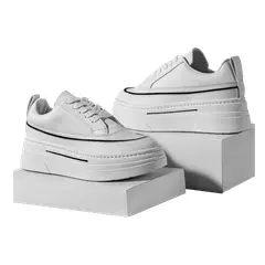 NACIONAL - Zapatillas Plataforma Blancas Urban Chic