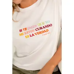 PEACE OF MIND - Camiseta Oversize La cura Cuello Redondo Blanca