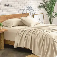BALI - Sabanas Cama Doble Beige Calidad Premium