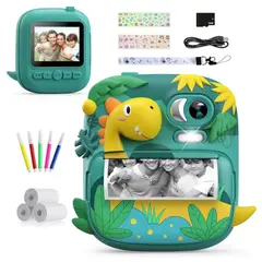 AMERICAN GENERICS - Cámara Instantánea Digital Selfie Para Niños Dinosaurio