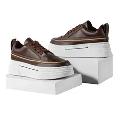 NACIONAL - Tenis Dama Café Lux Plataforma Alta Cómodos