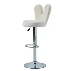 GENERICO - Silla Bar Butaco Tela Ovejera Giratoria Barra Cocina Refgiro Blanco