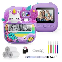 AMERICAN GENERICS - Cámara Instantánea Digital Selfie Para Niños Unicornio