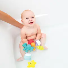 INFANTINO - Set De Juguetes De Baño Para Bebés 8 Piezas Animales Niños