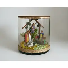 GENERICO - Pesebre Navidad Nacimiento Tipo Terrario 10x10cm