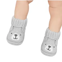 GENERICO - Medias Zapato Tejido para Bebé 0-6 Meses Gris