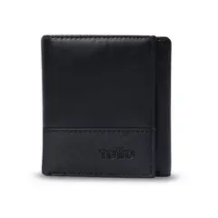 TOTTO - Billetera Saffiano Aqi Protección Rfid Negro Hombre