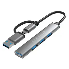 XUE - Hub Multipuertos 2 En 1 Tipo C Y Usb 3.0 De 4 Puertos