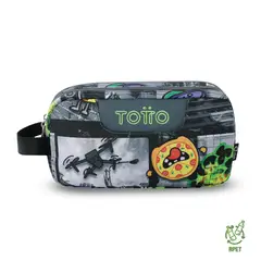 TOTTO - Cartuchera Multiuso Escolar Escuadra Hombre Negro