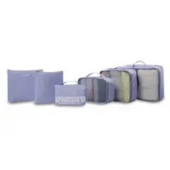 TOTTO - Combo X 6 Bolsas Organizador Viaje Packing Cube Morado