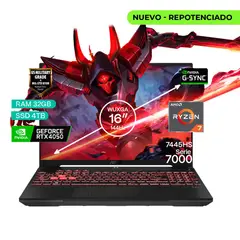 ASUS - Portátil Gamer TUF A16 AMD Ryzen 7 RAM 32GB SSD 4TB RTX 4050 6GB FHD 144 Hz