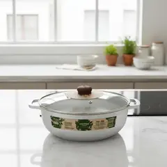 UNIVERSAL - Caldero Fundido 4 Litros Con Tapa De Vidrio