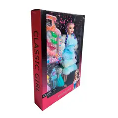 GENERICO - Muñeca Con Abrigo Peludo Mini Princesas + Set Zapatos